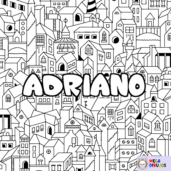 Coloración del nombre ADRIANO - decorado ciudad