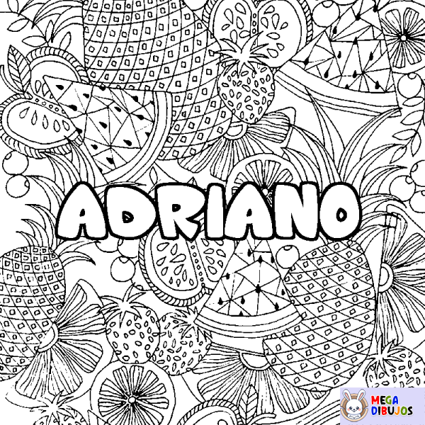 Coloración del nombre ADRIANO - decorado mandala de frutas