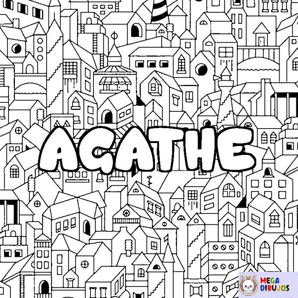 Coloración del nombre AGATHE - decorado ciudad