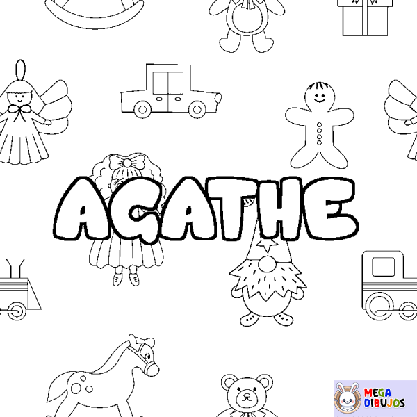 Coloración del nombre AGATHE - decorado juguetes