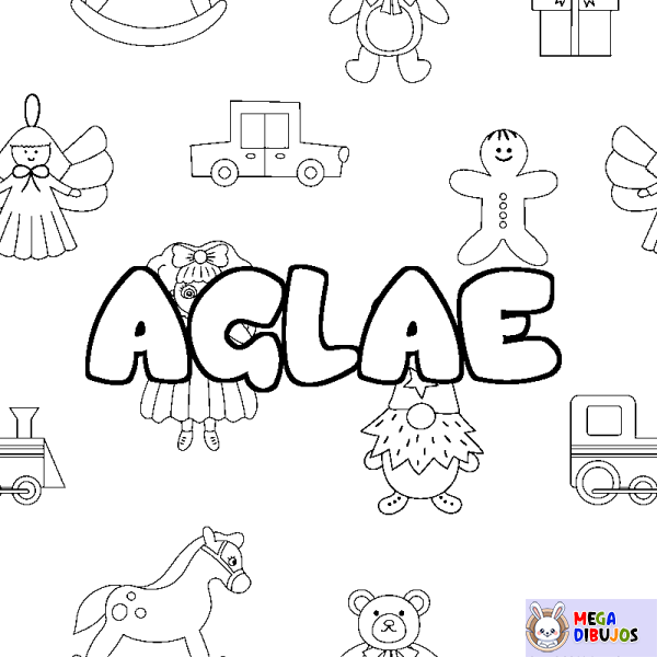 Coloración del nombre AGLAE - decorado juguetes