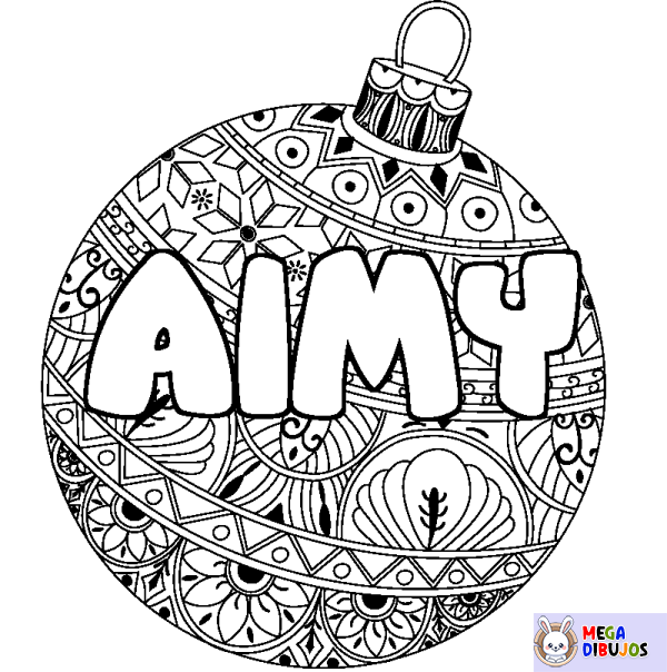 Coloración del nombre AIMY - decorado bola de Navidad