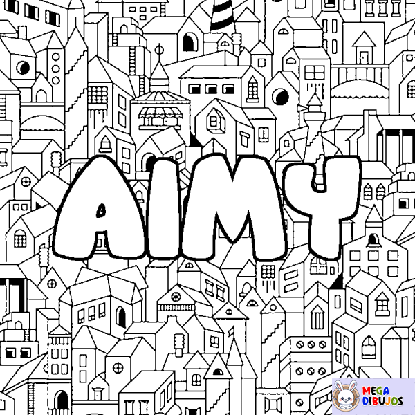 Coloración del nombre AIMY - decorado ciudad