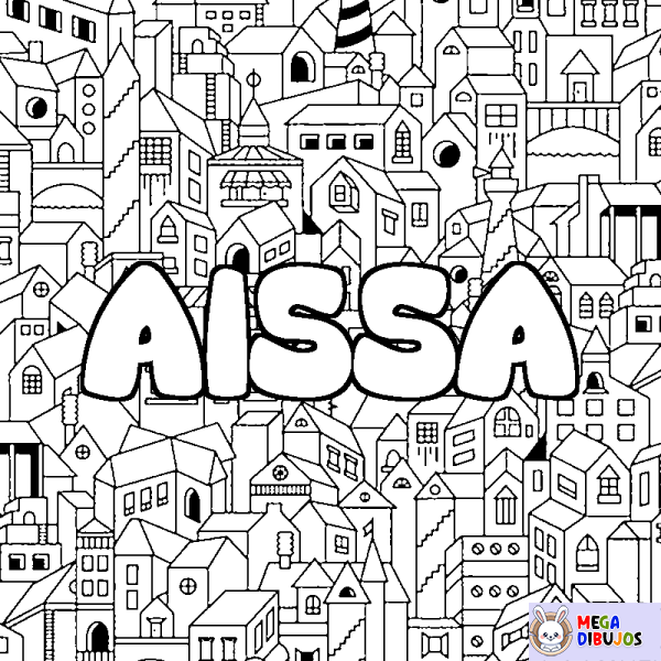 Coloración del nombre AISSA - decorado ciudad