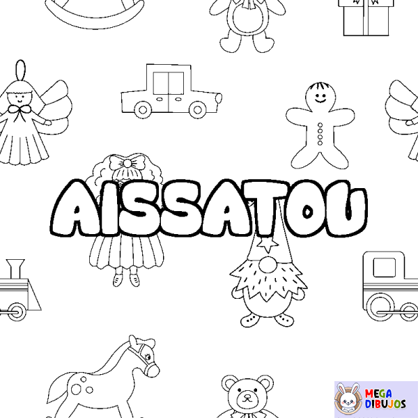 Coloración del nombre AISSATOU - decorado juguetes