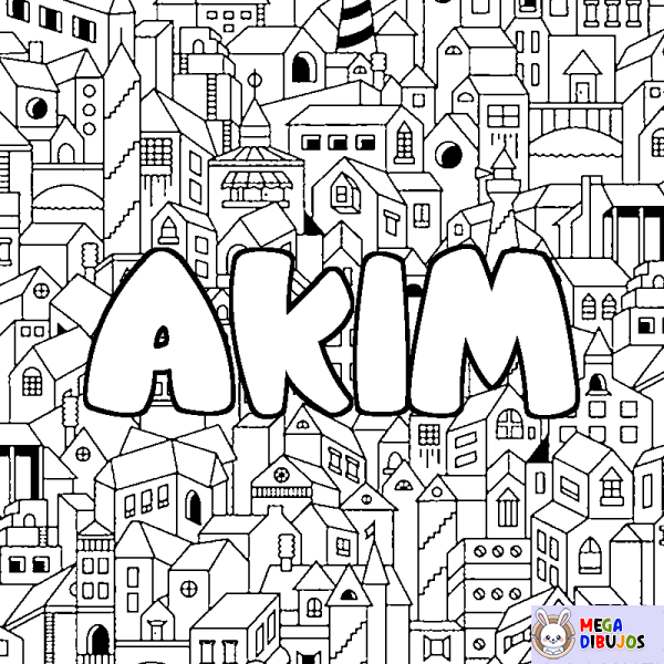 Coloración del nombre AKIM - decorado ciudad