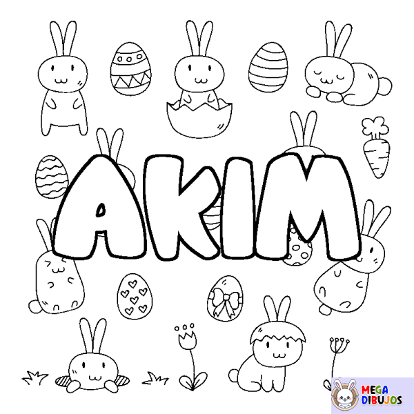 Coloración del nombre AKIM - decorado Pascua