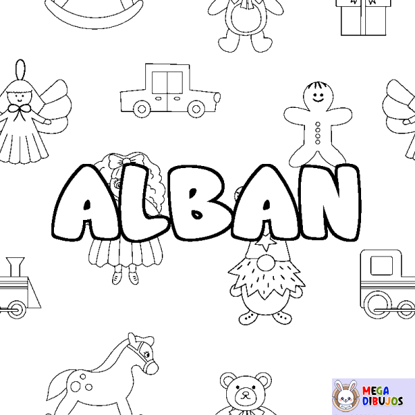 Coloración del nombre ALBAN - decorado juguetes