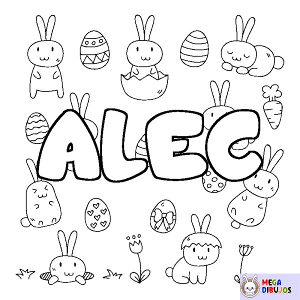 Coloración del nombre ALEC - decorado Pascua