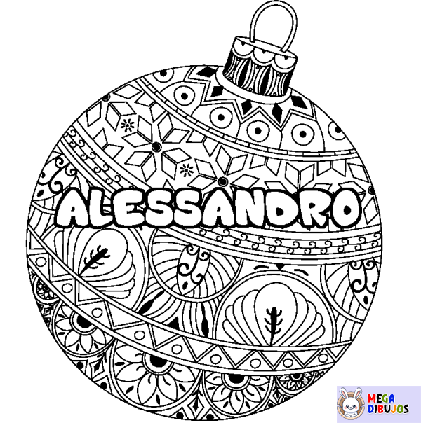 Coloración del nombre ALESSANDRO - decorado bola de Navidad