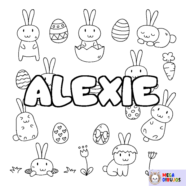 Coloración del nombre ALEXIE - decorado Pascua