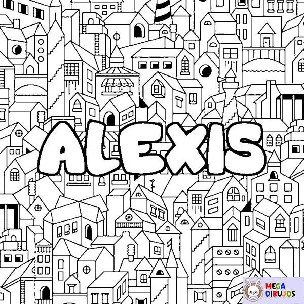 Coloración del nombre ALEXIS - decorado ciudad