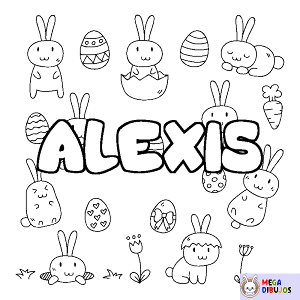 Coloración del nombre ALEXIS - decorado Pascua