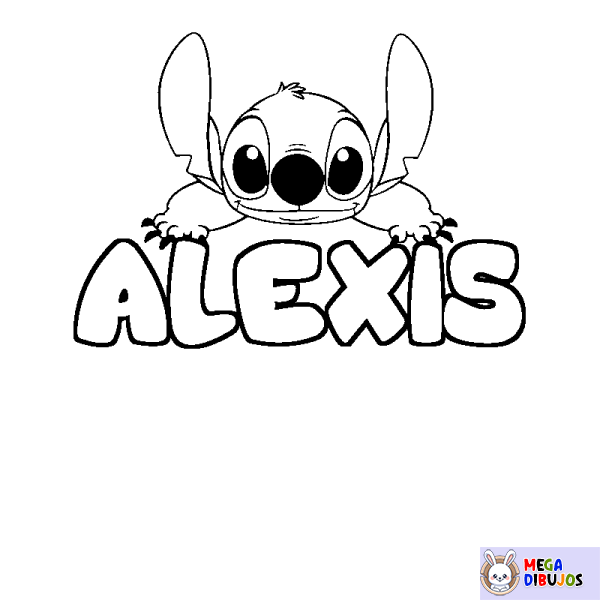 Coloración del nombre ALEXIS - decorado Stitch