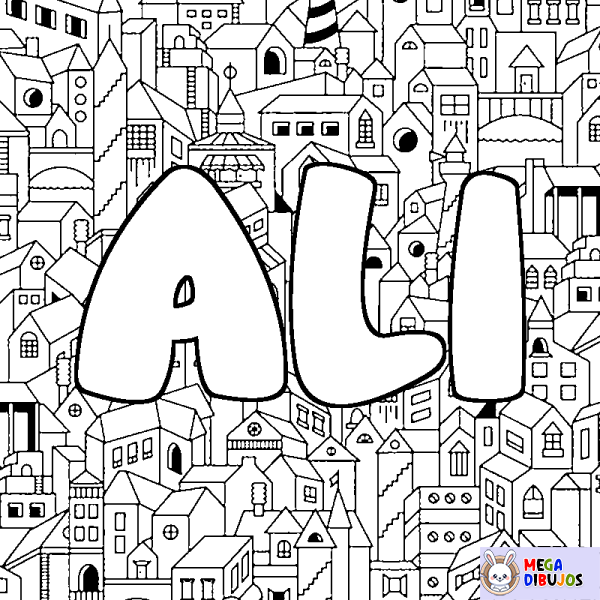 Coloración del nombre ALI - decorado ciudad