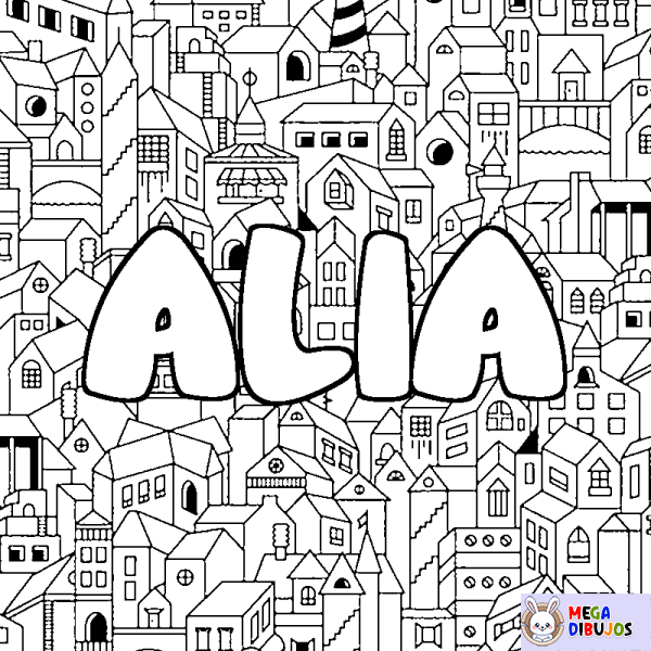 Coloración del nombre ALIA - decorado ciudad
