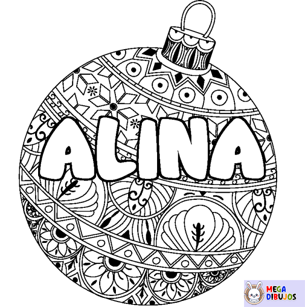 Coloración del nombre ALINA - decorado bola de Navidad