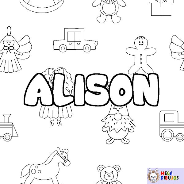 Coloración del nombre ALISON - decorado juguetes