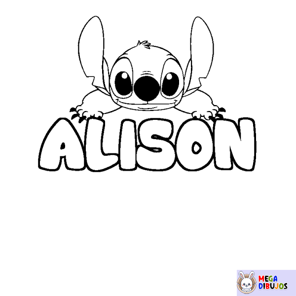 Coloración del nombre ALISON - decorado Stitch