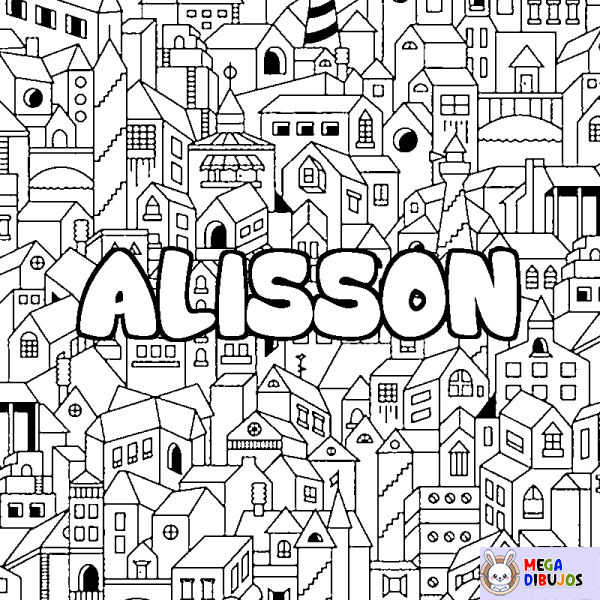 Coloración del nombre ALISSON - decorado ciudad