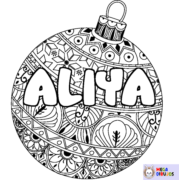 Coloración del nombre ALIYA - decorado bola de Navidad