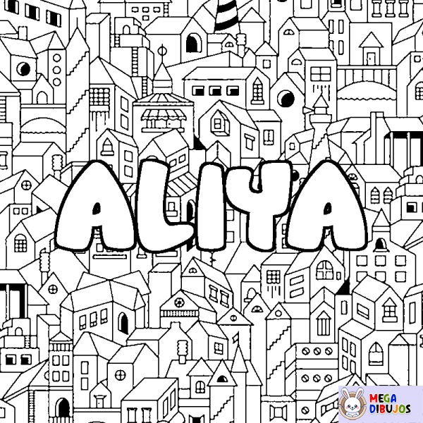 Coloración del nombre ALIYA - decorado ciudad