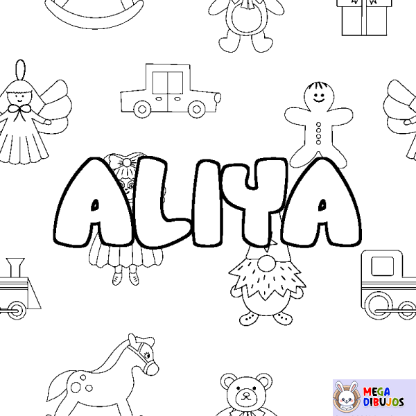 Coloración del nombre ALIYA - decorado juguetes