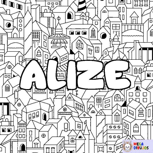 Coloración del nombre ALIZE - decorado ciudad