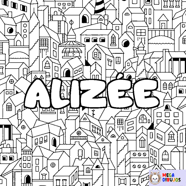 Coloración del nombre ALIZ&Eacute;E - decorado ciudad