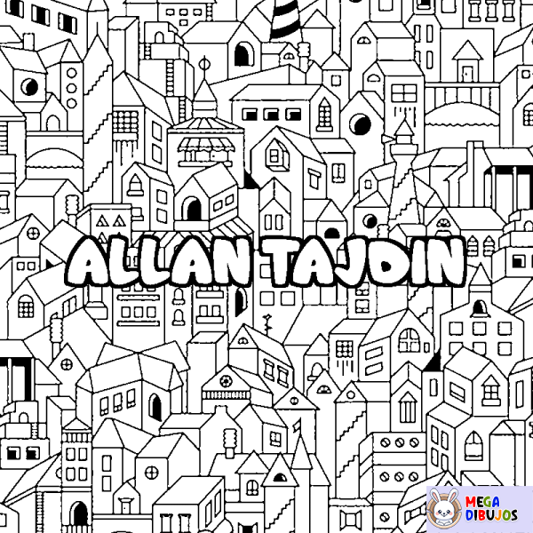 Coloración del nombre ALLAN TAJDIN - decorado ciudad