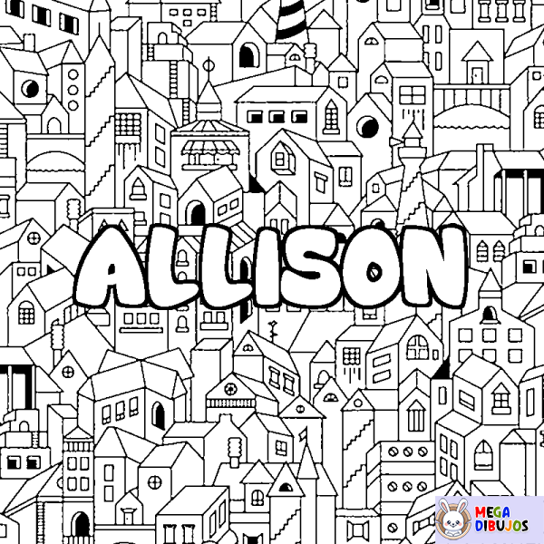 Coloración del nombre ALLISON - decorado ciudad