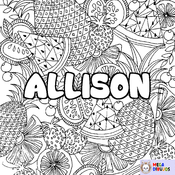 Coloración del nombre ALLISON - decorado mandala de frutas