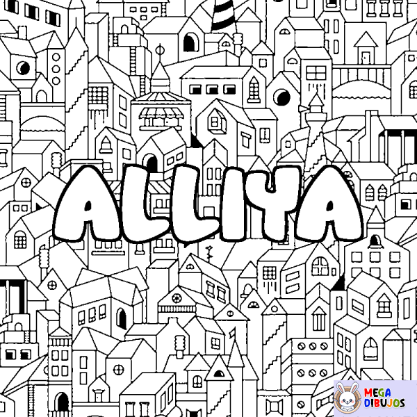 Coloración del nombre ALLIYA - decorado ciudad