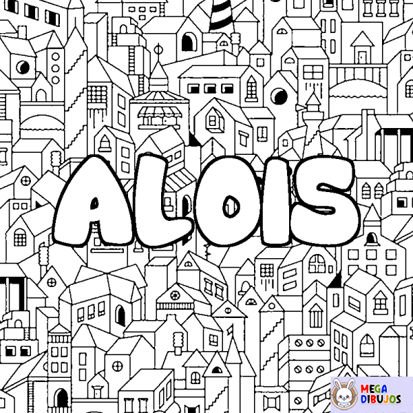 Coloración del nombre ALOIS - decorado ciudad