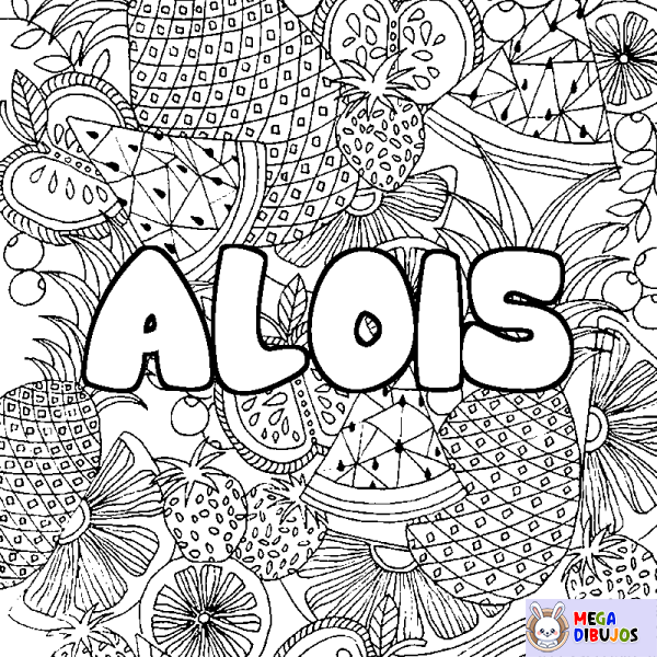 Coloración del nombre ALOIS - decorado mandala de frutas