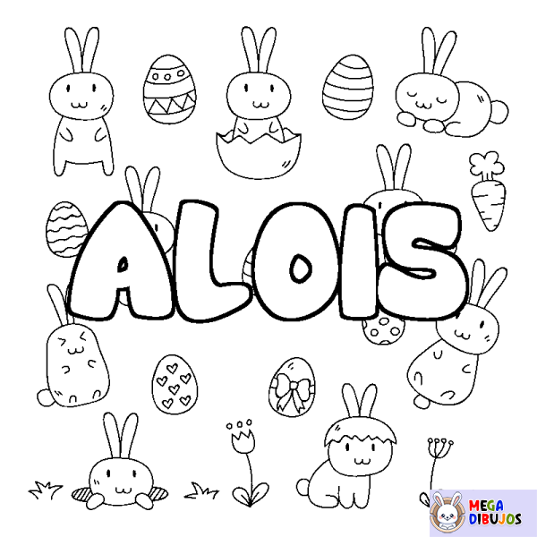 Coloración del nombre ALOIS - decorado Pascua