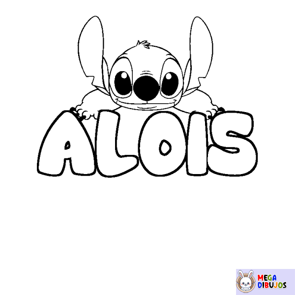 Coloración del nombre ALOIS - decorado Stitch