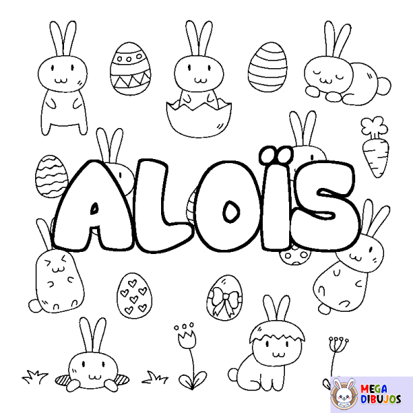 Coloración del nombre ALO&Iuml;S - decorado Pascua