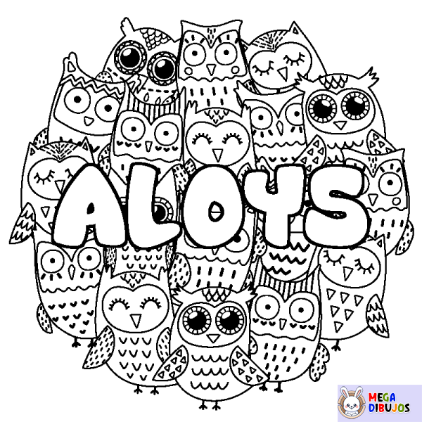 Coloración del nombre ALOYS - decorado b&uacute;hos