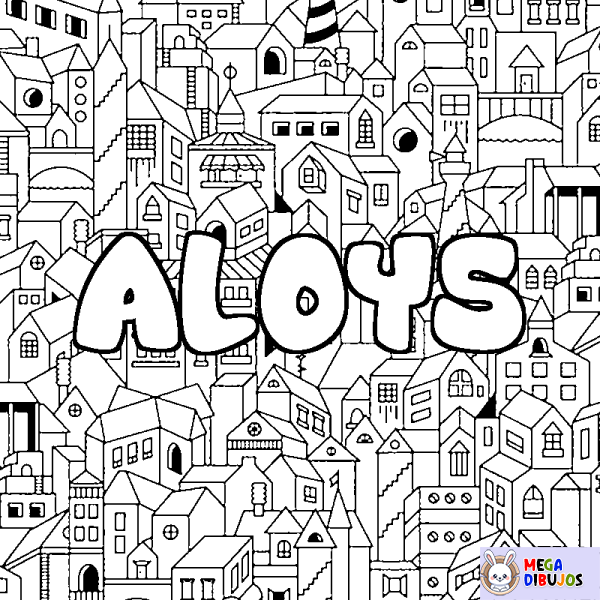 Coloración del nombre ALOYS - decorado ciudad