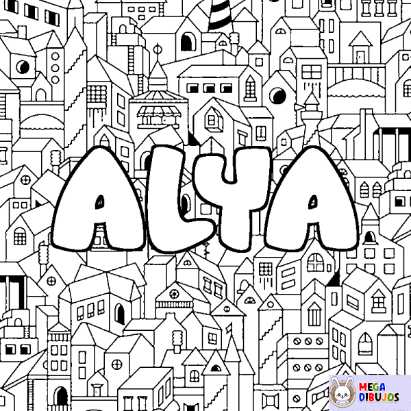 Coloración del nombre ALYA - decorado ciudad