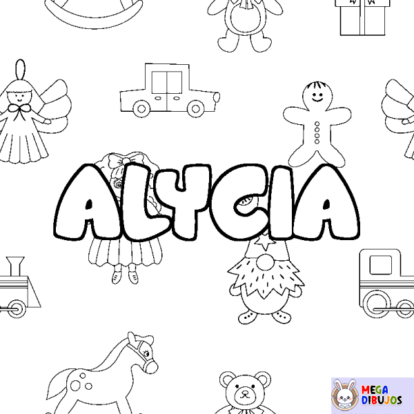 Coloración del nombre ALYCIA - decorado juguetes