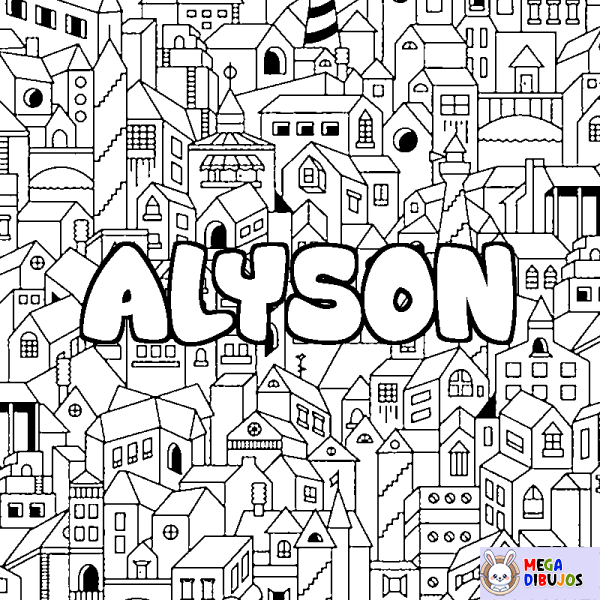 Coloración del nombre ALYSON - decorado ciudad
