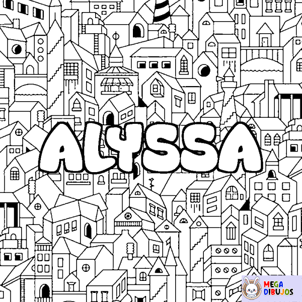 Coloración del nombre ALYSSA - decorado ciudad