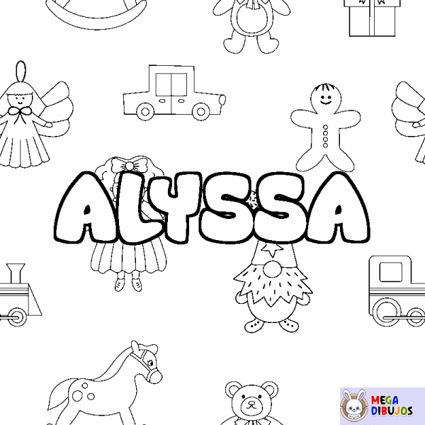 Coloración del nombre ALYSSA - decorado juguetes