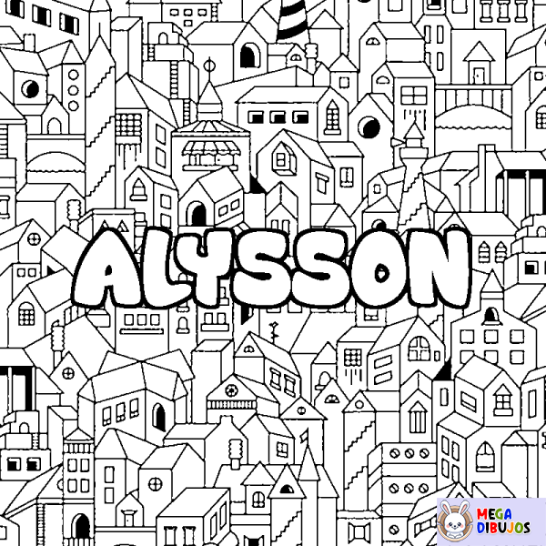 Coloración del nombre ALYSSON - decorado ciudad