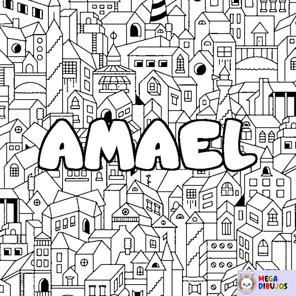 Coloración del nombre AMAEL - decorado ciudad