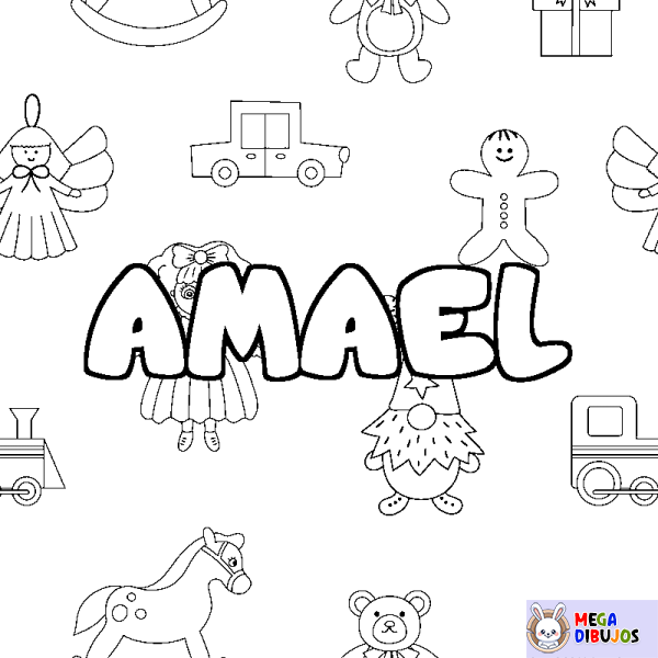 Coloración del nombre AMAEL - decorado juguetes