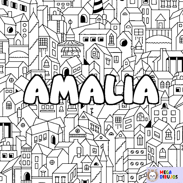 Coloración del nombre AMALIA - decorado ciudad