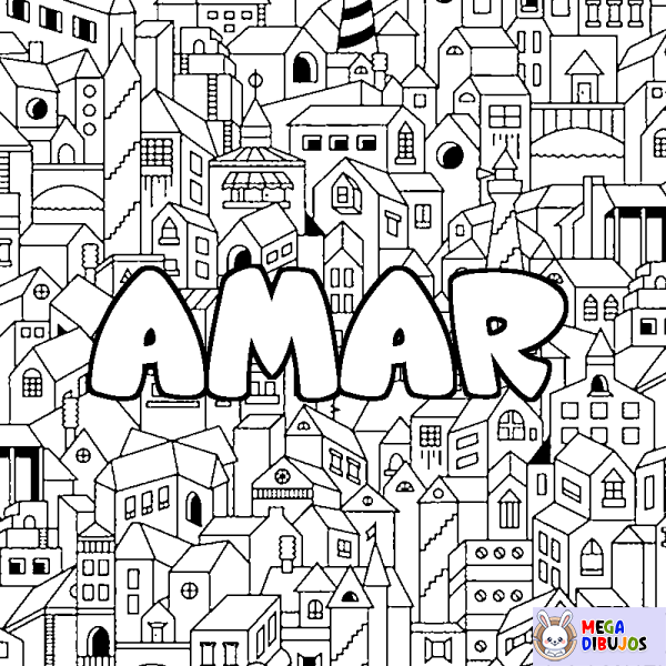 Coloración del nombre AMAR - decorado ciudad